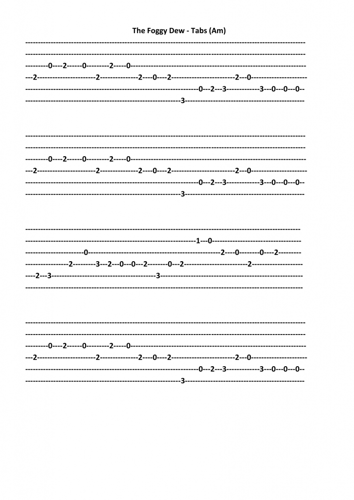 Foggy Dew Chords