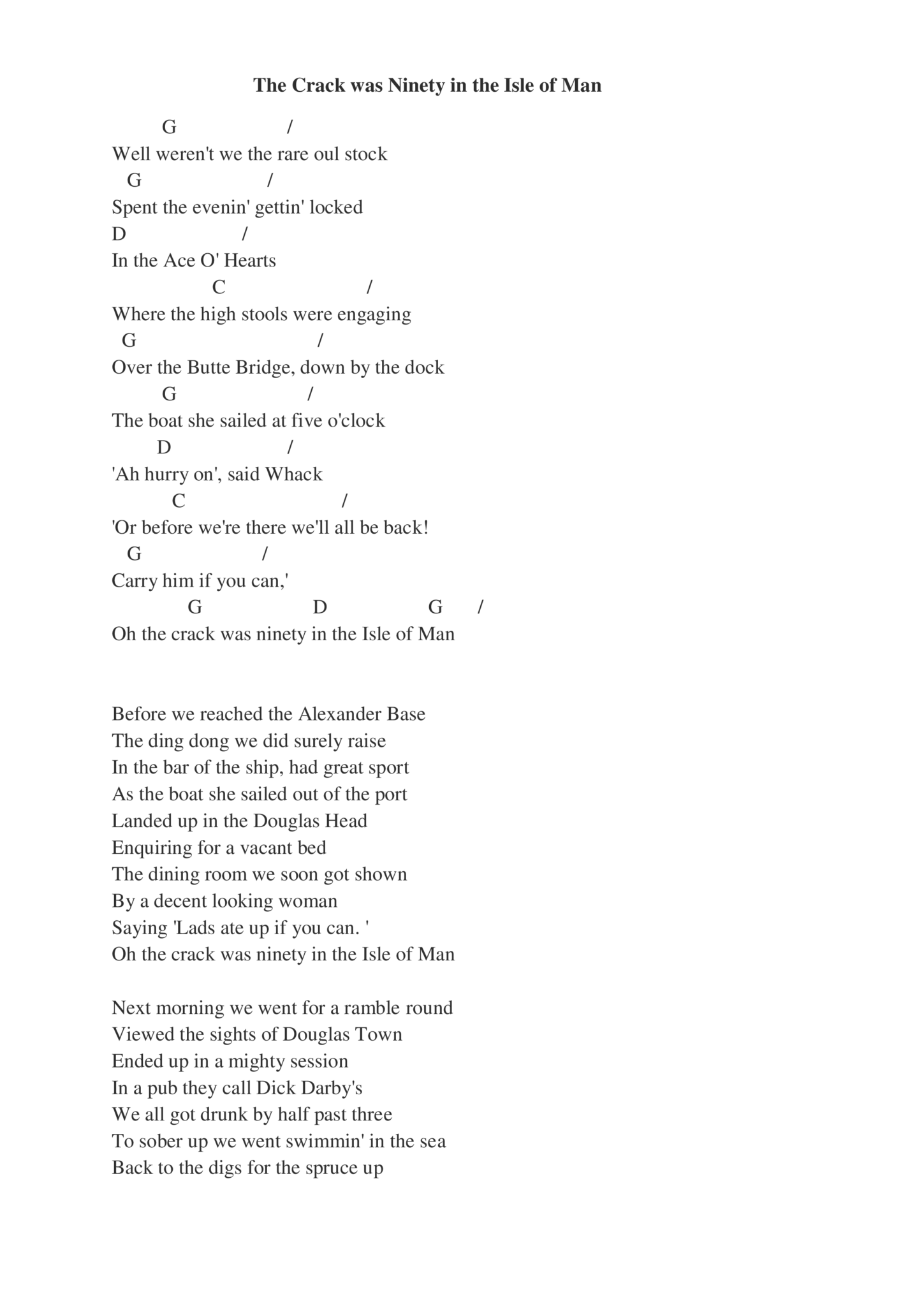 The Crack was in the Isle of Man lyrics/chords getcrackingguitar